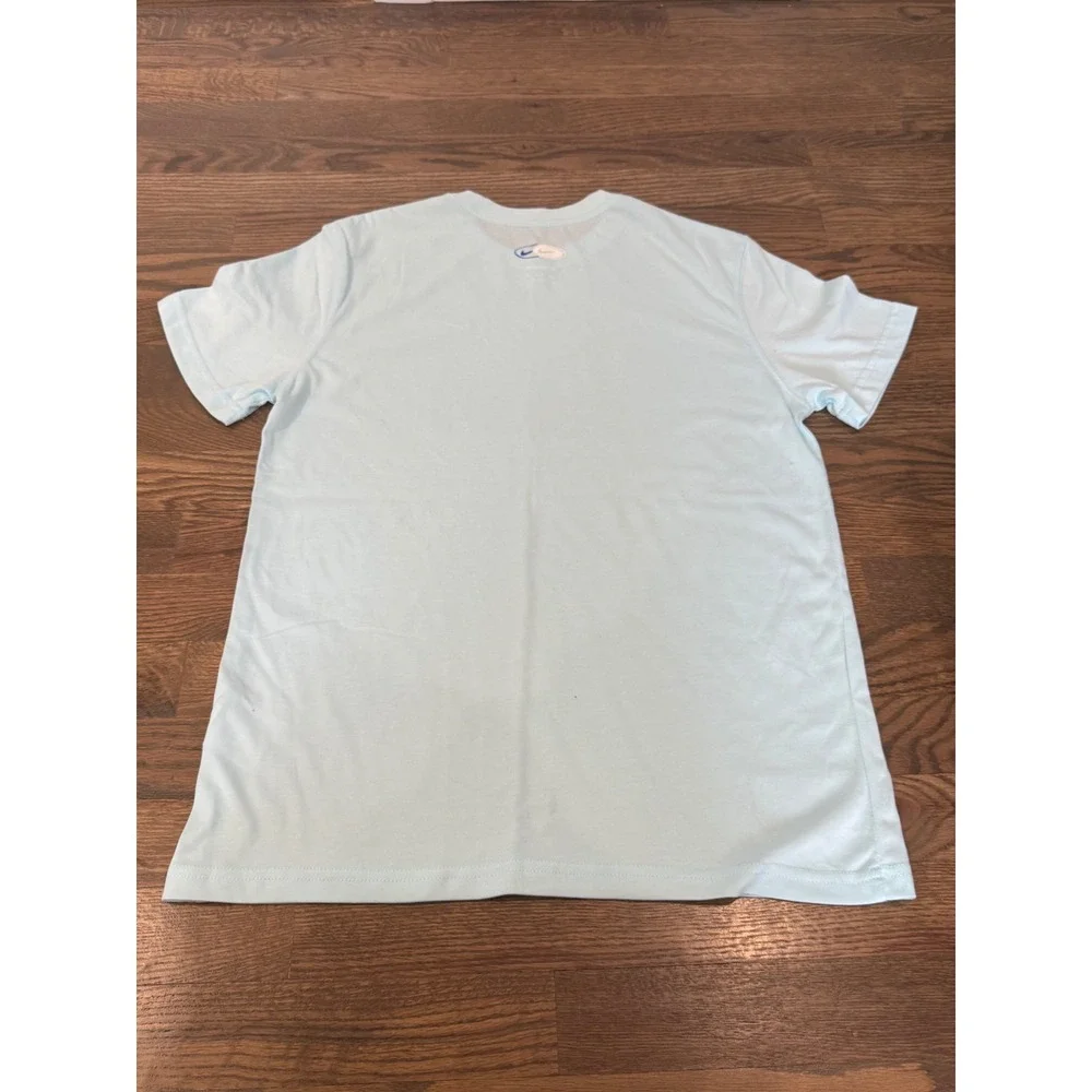 Nike Future Champs Light Blue Graphic T-Shirt Mens Short Sleeve Crewneck‎ Tee